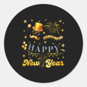 Sticker Rond Nye Party Crew Balloon Fireworks Family Reunion Co (Devant)