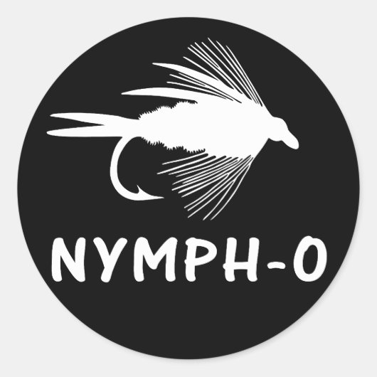 Sticker Rond Nymph-O drôle de pêche à la mouche leure (Devant)