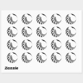 Sticker Rond NZ Kiwi / Silver Fern Emblem (Feuille)