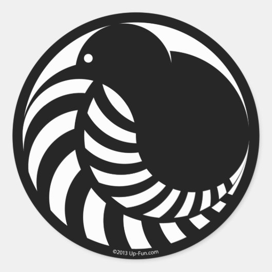 Sticker Rond NZ Kiwi / Silver Fern Emblem (Devant)