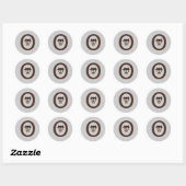 Sticker Rond O - Chouette (Feuille)