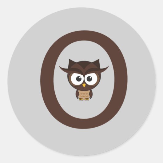 Sticker Rond O - Chouette (Devant)