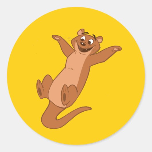 Sticker Rond O est pour Otter (Devant)