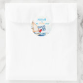 Sticker Rond O-Fish-Ally Big Un Anniversaire Invitation (Sac)