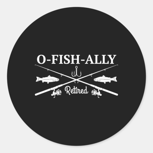 Sticker Rond O-Fish-Ally Retraité Pêche (Devant)