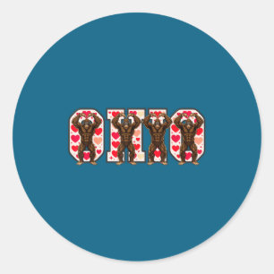 Sticker Rond O-h-i-o Bigfoot drôle Ohio à la Saint-Valentin mid