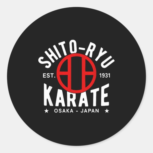 Sticker Rond O Ryu Karate Do Martial Arts Japan Tokyo (Devant)
