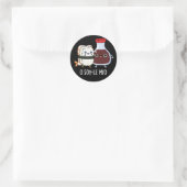Sticker Rond O soy-le-mio Drôle Chanter Soy Sauce Pun Dark BG (Sac)