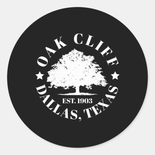 Sticker Rond Oak Cliff Dallas Texas (Devant)