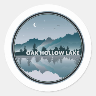 Sticker Rond Oak Hollow Lake Caroline du Nord Réflexion
