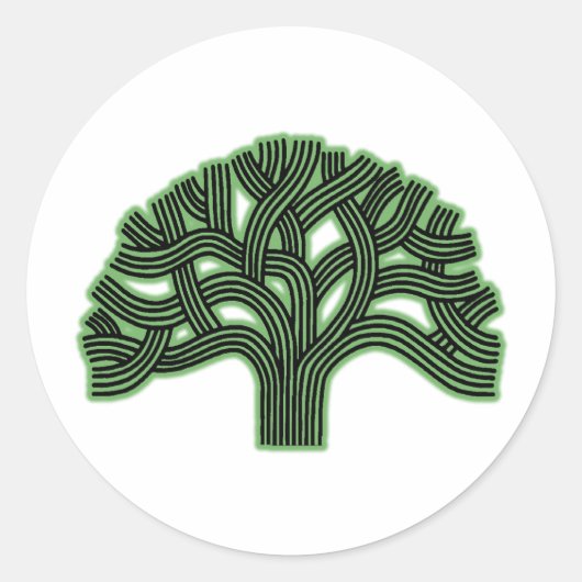 Sticker Rond Oakland Tree Green Haze (Devant)