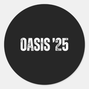 Sticker Rond Oasis 25 2025 Vacances Californie Vintage Rétro So