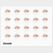 Sticker Rond Oasis Boho Fleurs de Mariage ID959 (Feuille)