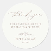 Sticker Rond OASIS Minimalist Wedding Thank You (Devant)