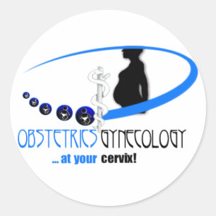 STICKER ROND OB / GYN AT YUR CERVIX - FUNNY MÉDICALE