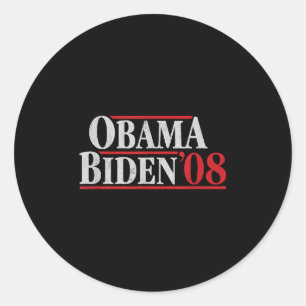 Sticker Rond Obama 08 Chemise - Campagne Rétro Obama Biden