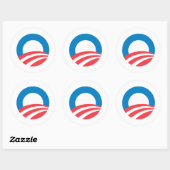Sticker Rond Obama 2008 O (Feuille)