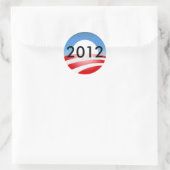 Sticker Rond Obama 2012 (Sac)