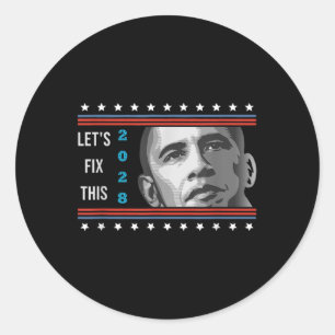 Sticker Rond Obama 2028 Manifestation politique patriotique Vin