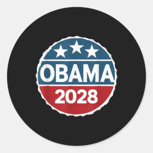 Sticker Rond Obama 2028 Obama pour le président 2028 Obama Vint