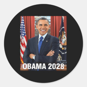 Sticker Rond Obama 2028 Voter Chemise Obama Pour Le Président 2