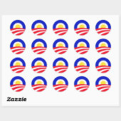 Sticker Rond Obama arrive au soleil (Feuille)
