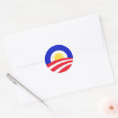 Sticker Rond Obama arrive au soleil (Enveloppe)