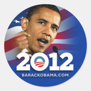 Sticker Rond Obama Biden 2012