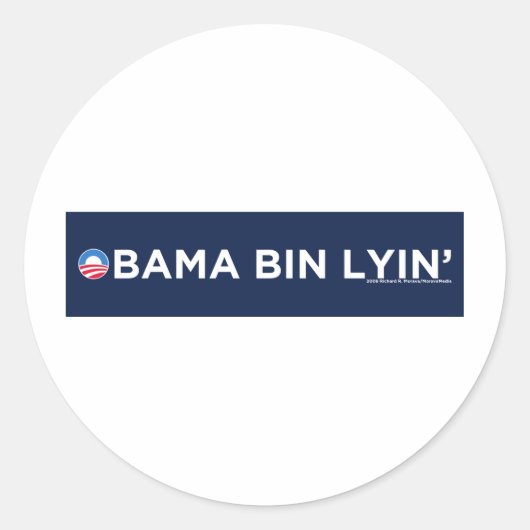 Sticker Rond Obama bin Lyin' (Devant)