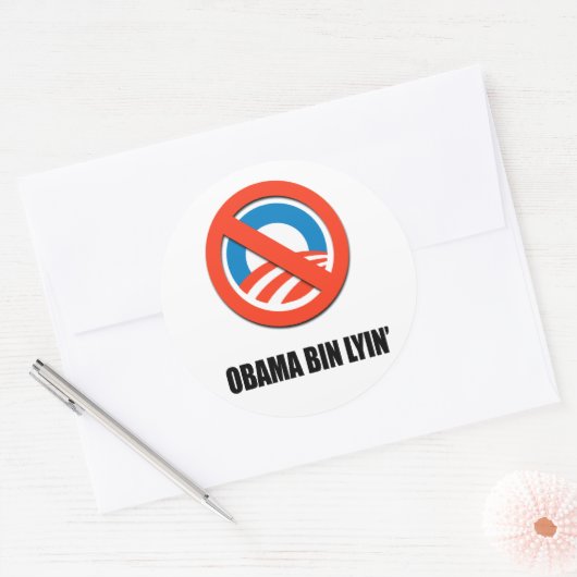 Sticker Rond Obama bin lyin' (Enveloppe)