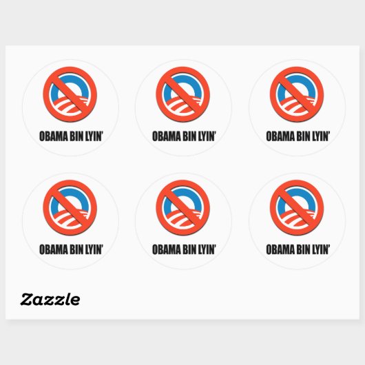 Sticker Rond Obama bin lyin' (Feuille)