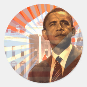 Sticker Rond Obama change