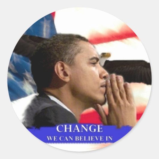 Sticker Rond Obama change (Devant)