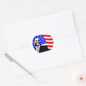 Sticker Rond Obama et son drapeau (Enveloppe)