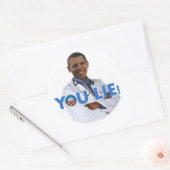 Sticker Rond Obama Health Care, vous mentez (Enveloppe)
