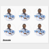 Sticker Rond Obama Health Care, vous mentez (Feuille)