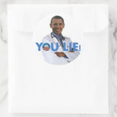 Sticker Rond Obama Health Care, vous mentez (Sac)