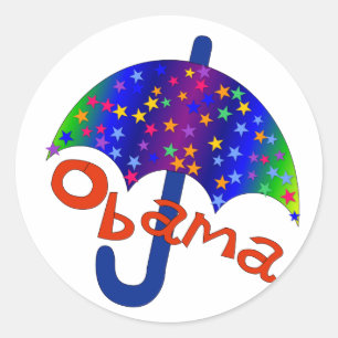 Sticker Rond Obama, le Méménite de l'inflation parapluie