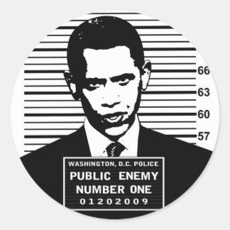 Sticker Rond Obama - L'ennemi public numéro un