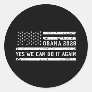 Sticker Rond Obama Patriotique Vintage rétrograde 2028 Prote po