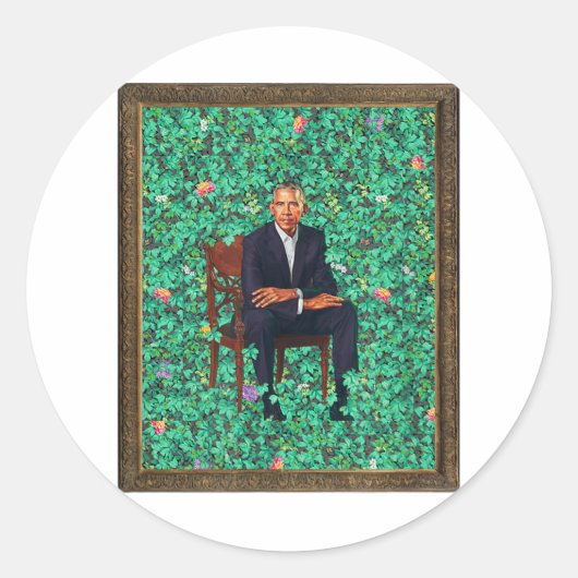Sticker Rond Obama Portrait Tee _1 (Devant)