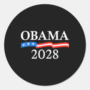 Sticker Rond Obama pour le président 2028 Drapeau Obama 2028