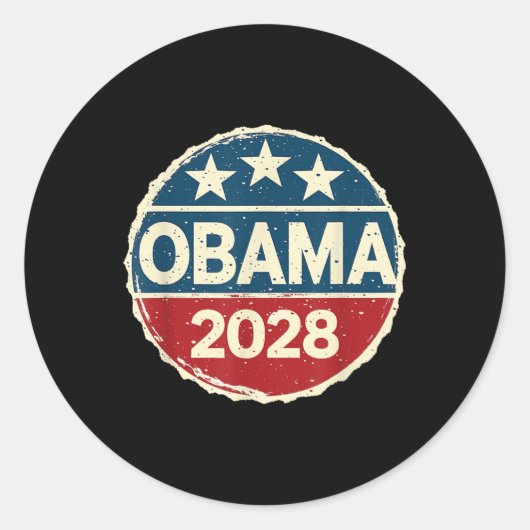 Sticker Rond Obama pour le président 2028 Obama 2028 (Devant)