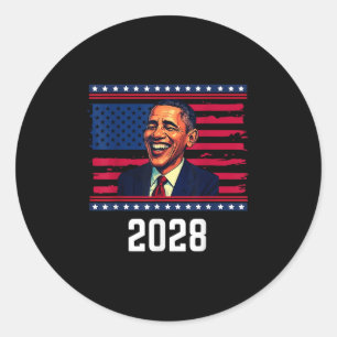 Sticker Rond Obama pour le président 2028 Obama 2028 _8