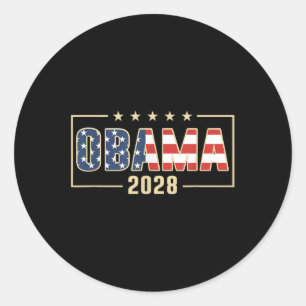 Sticker Rond Obama pour le président 2028 Obama 2028 drapeau Vi