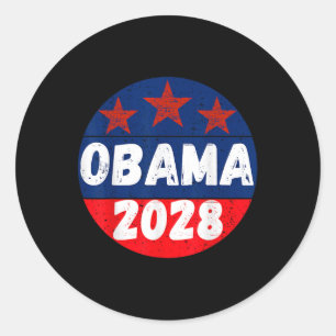 Sticker Rond Obama pour président 2028 Obama 2028 pour hommes