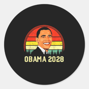 Sticker Rond Obama Président Vintage 2028 Obama _4