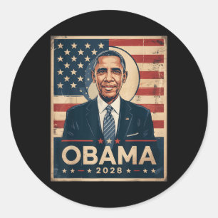 Sticker Rond Obama Président Vintage 2028 Obama 6