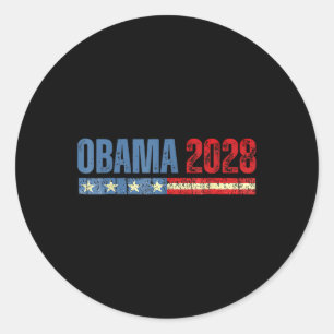 Sticker Rond Obama Président Vintage 2028 Obama _7
