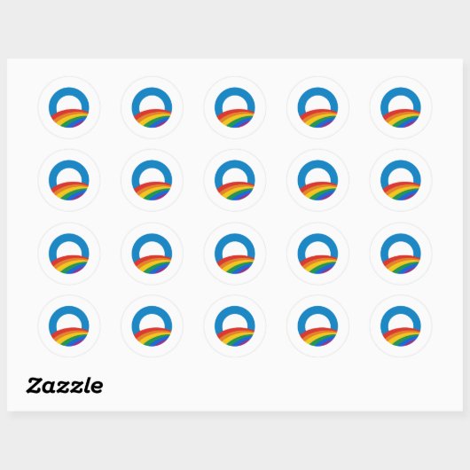 Sticker Rond Obama Rainbow (Feuille)